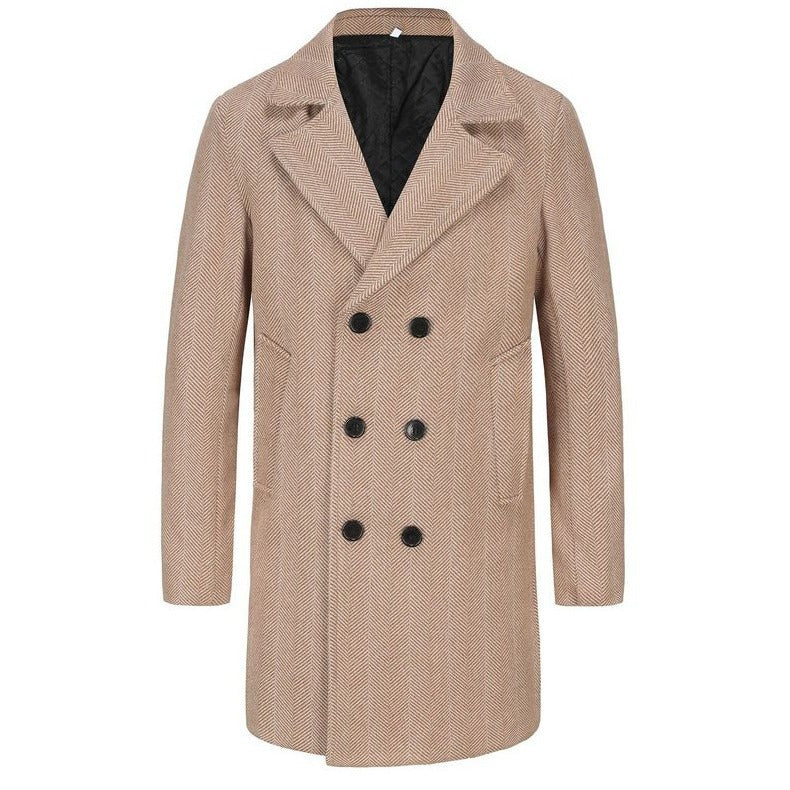 Herren zeitloser Dufflecoat mit elegantem Hahnentrittmuster Echoarchiv
