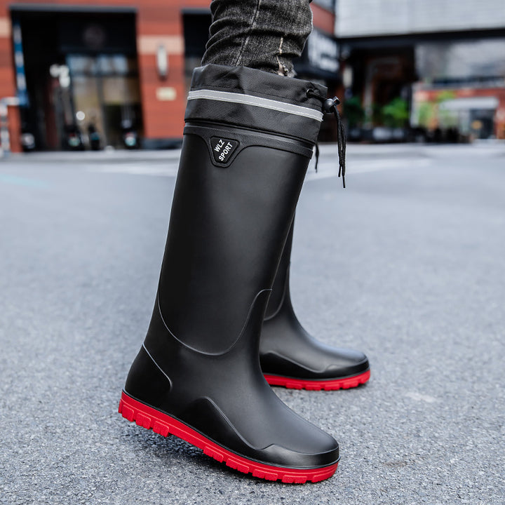 Herren Mittelhohe Wasserdichte Gummistiefel mit kontrastierender Profilsohle Echoarhiv