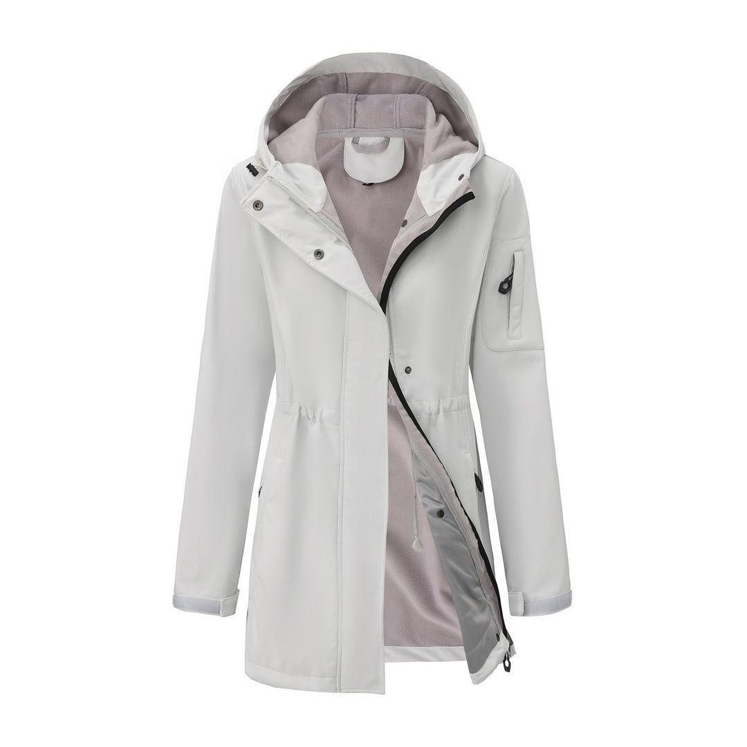 Damen nan funktionaler Softshell-Parka mit Teddyfleece-Futter, Kapuze und Taillenzug Echo Archiv