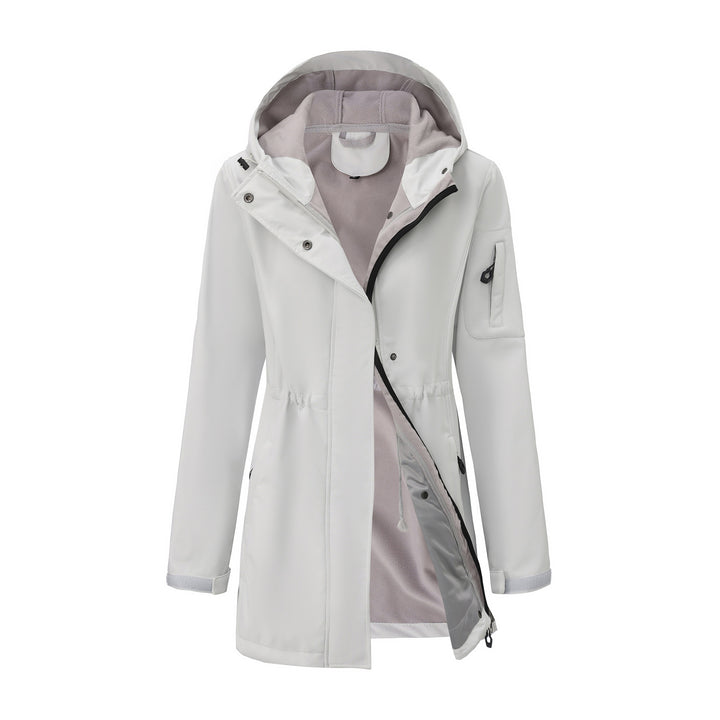 Damen nan funktionaler Softshell-Parka mit Teddyfleece-Futter, Kapuze und Taillenzug Echo Archiv