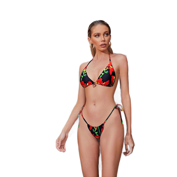 Damen Triangel-Bikini-Set mit verspieltem Blumenmuster Echo Archiv