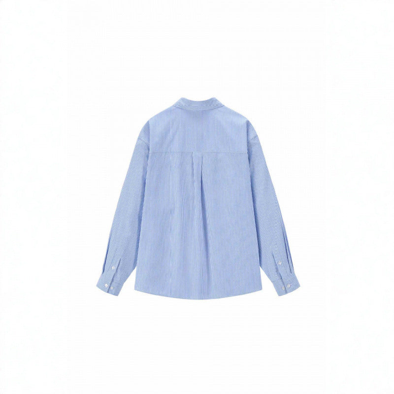 Damen Oversize-Casual-Hemd mit feinem Nadelstreifen und dekorativer Schleifen-Applikation Echo Archiv