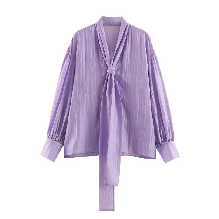 Damen Schluppenbluse mit weitem Oversize-Schnitt, Ballonärmeln und Bindeschal Echo Archiv