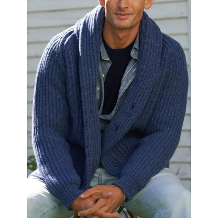 Herren Strickcardigan mit überworfenem Revers Echoarchiv