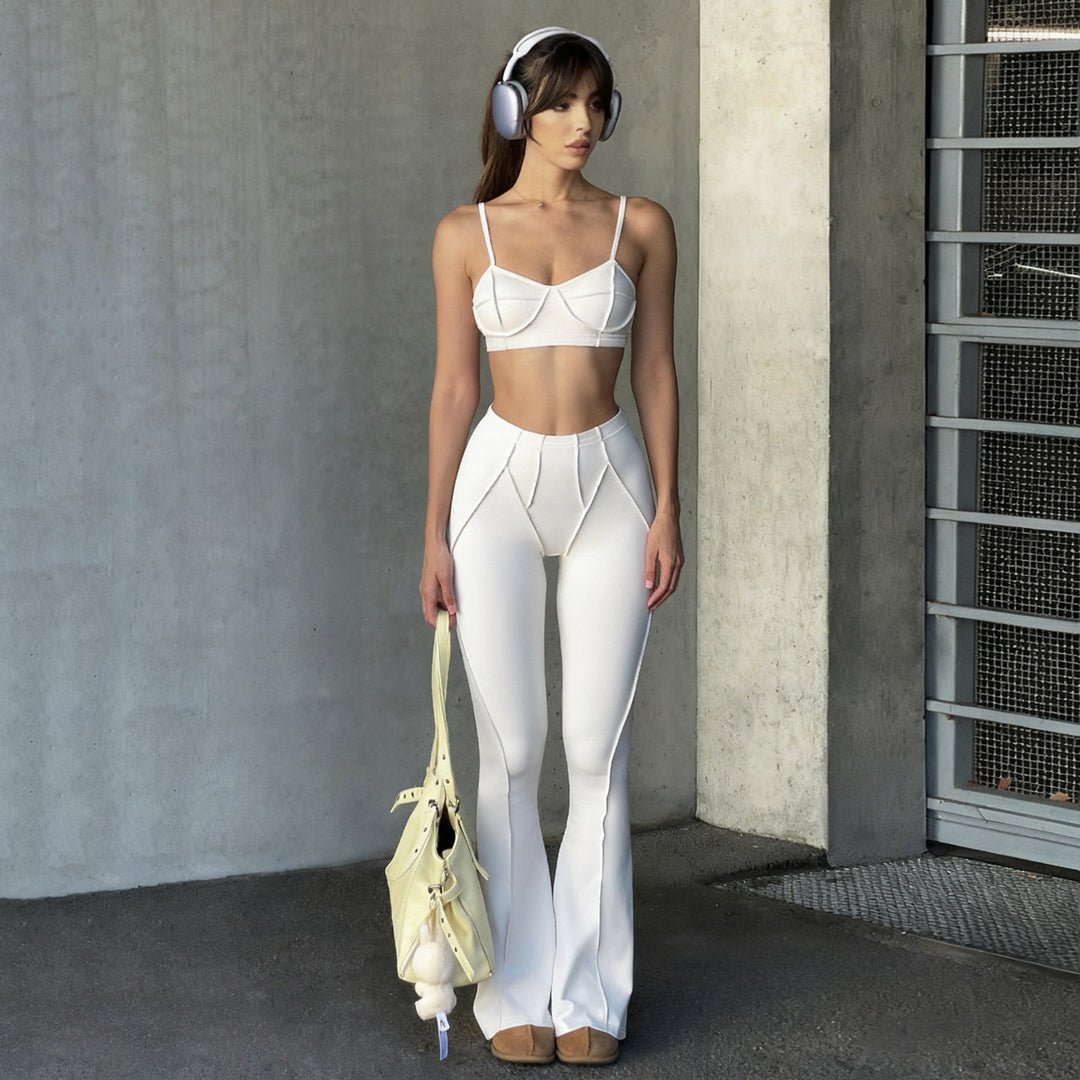 Damen Flared-Leggings mit hohem Bund und nahtlosem Design Echo Archiv