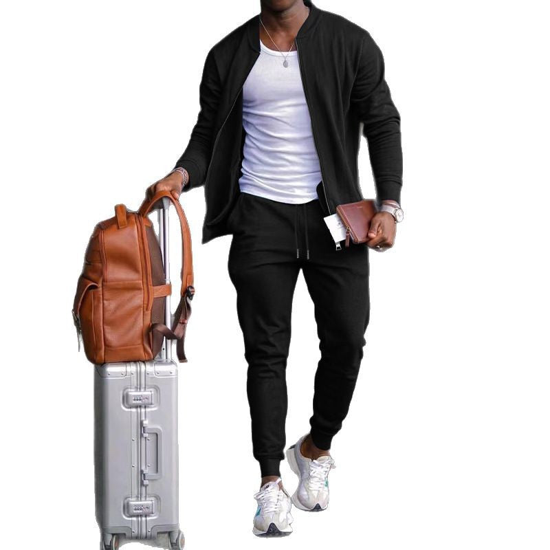 Herren nan sportives Freizeitset mit Bomberjacke und tapered Jogginghose aus Baumwollmix Echo Archiv