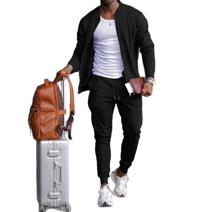 Herren nan sportives Freizeitset mit Bomberjacke und tapered Jogginghose aus Baumwollmix Echo Archiv