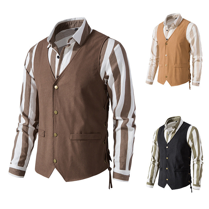 Herren elegante Weste mit feinem Stoff und praktischen Taschen Echoarchiv