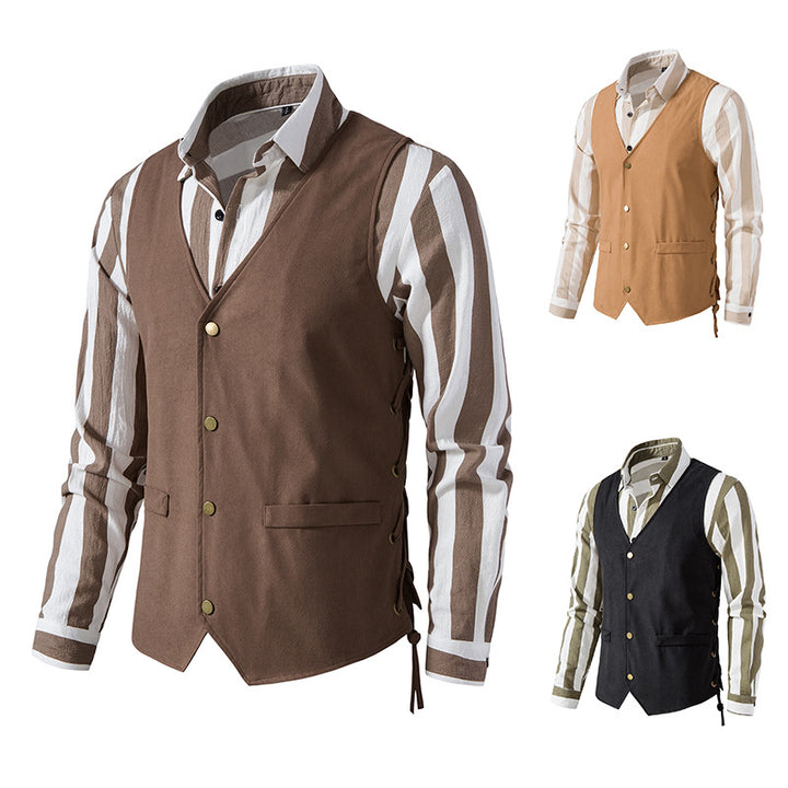 Herren elegante Weste mit feinem Stoff und praktischen Taschen Echoarchiv