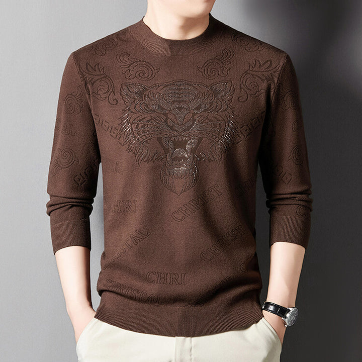 Herren Strickpullover mit einzigartigem Löwenmotiv Echoarchiv