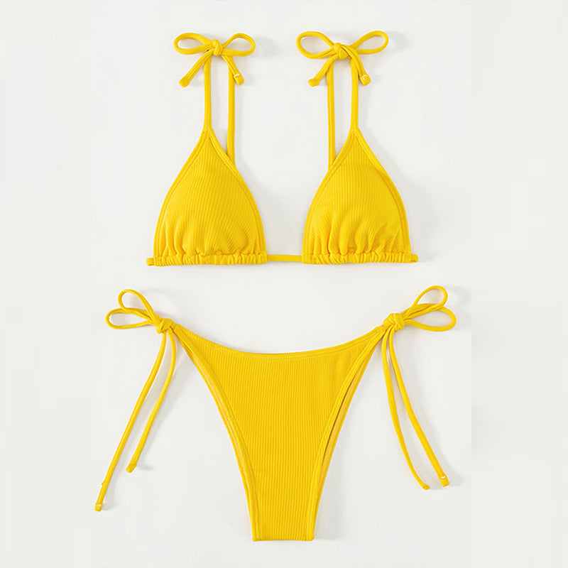 Damen Triangel-Bikini mit verstellbaren Trägern und hohem Beinausschnitt Echo Archiv