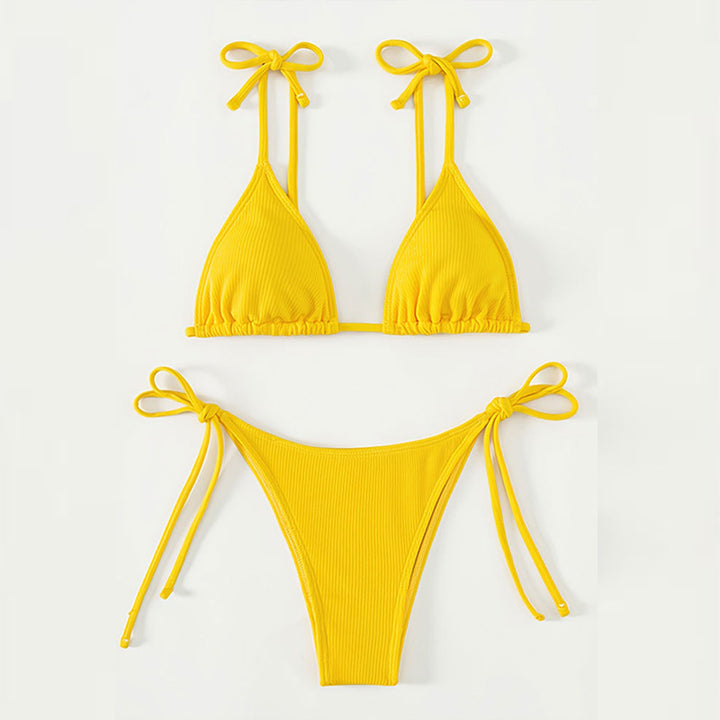 Damen Triangel-Bikini mit verstellbaren Trägern und hohem Beinausschnitt Echo Archiv