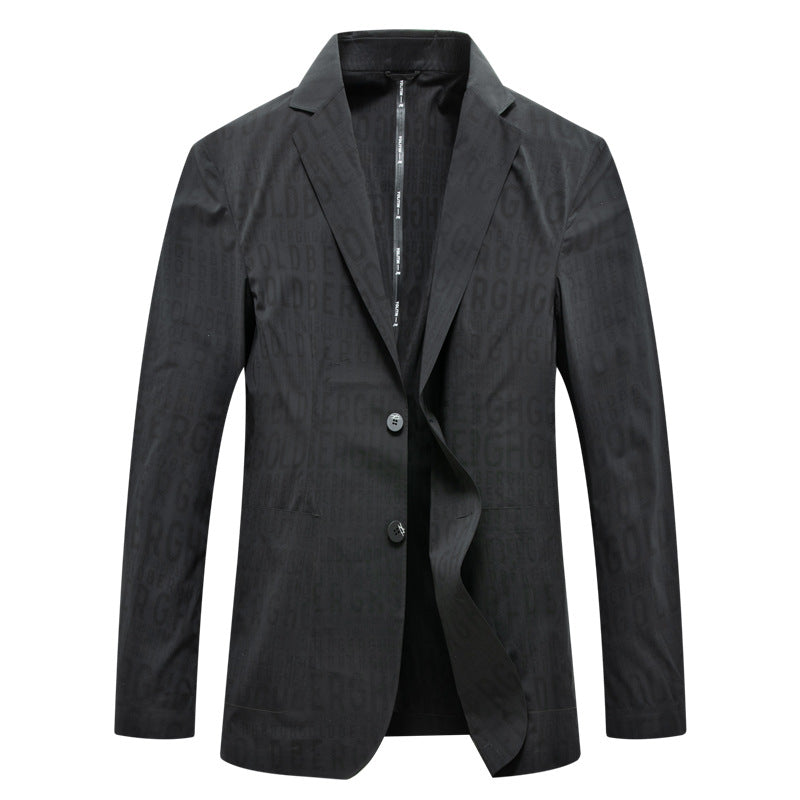 Herren Slim-Fit Einreihiges Sakko mit dezentem Jacquard-Logoallover und ungefütterter Konstruktion Echo Archiv