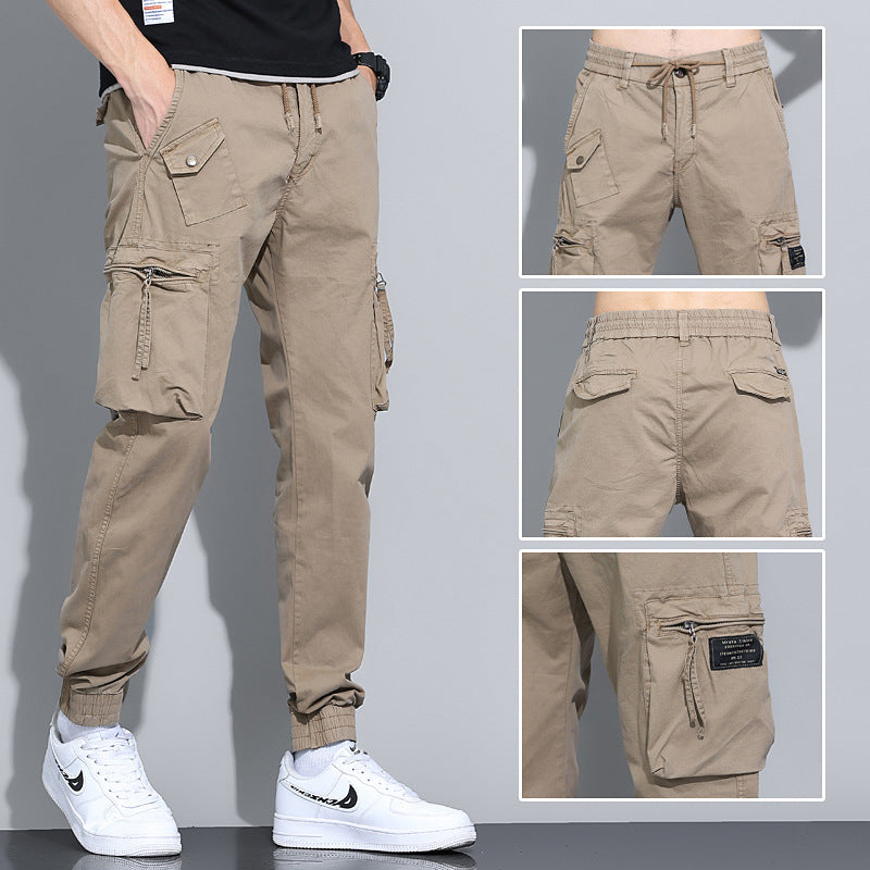 Herren Tapered-Utility-Cargohose mit elastischem Tunnelzugbund, großen Klapp­taschen und gerippten Bündchen Echo Archiv
