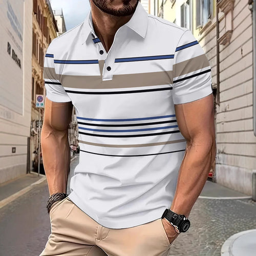 Herren Polohemd mit modischen Streifen von Echoarchiv
