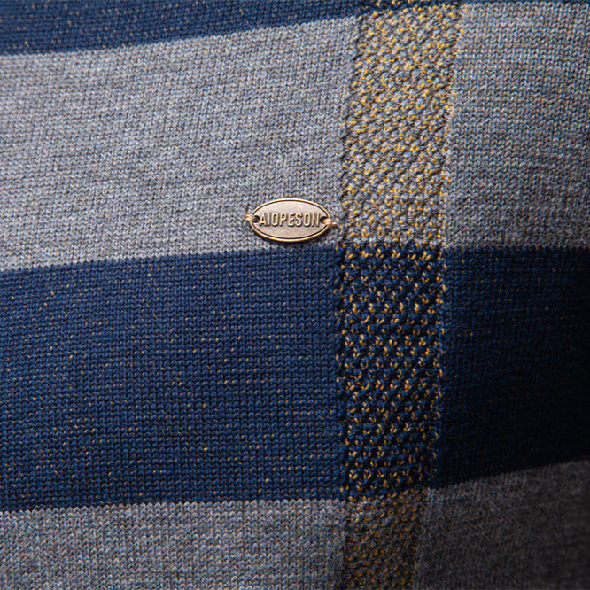 Herren Langarm Pullover mit modernem Karo-Muster und weichem Strick Echoarchiv