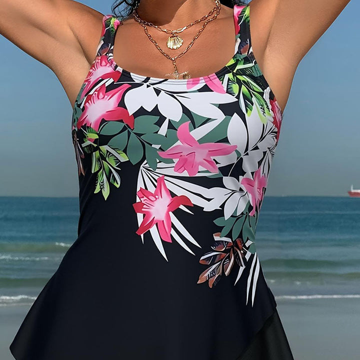 Damen Tankini-Set mit fließendem Oberteil und kurzen Shorts Echo Archiv