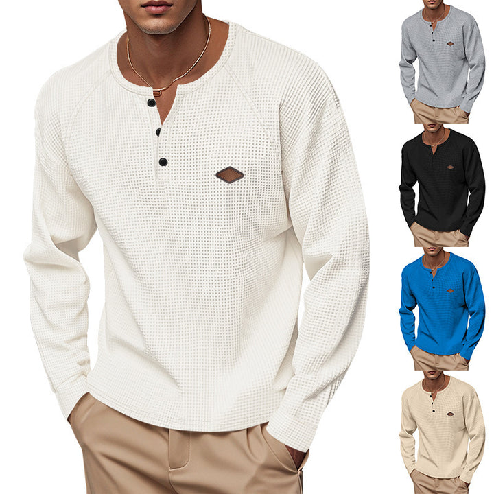 Herren modisches Langarmshirt mit Knopfdetails Echoarchiv