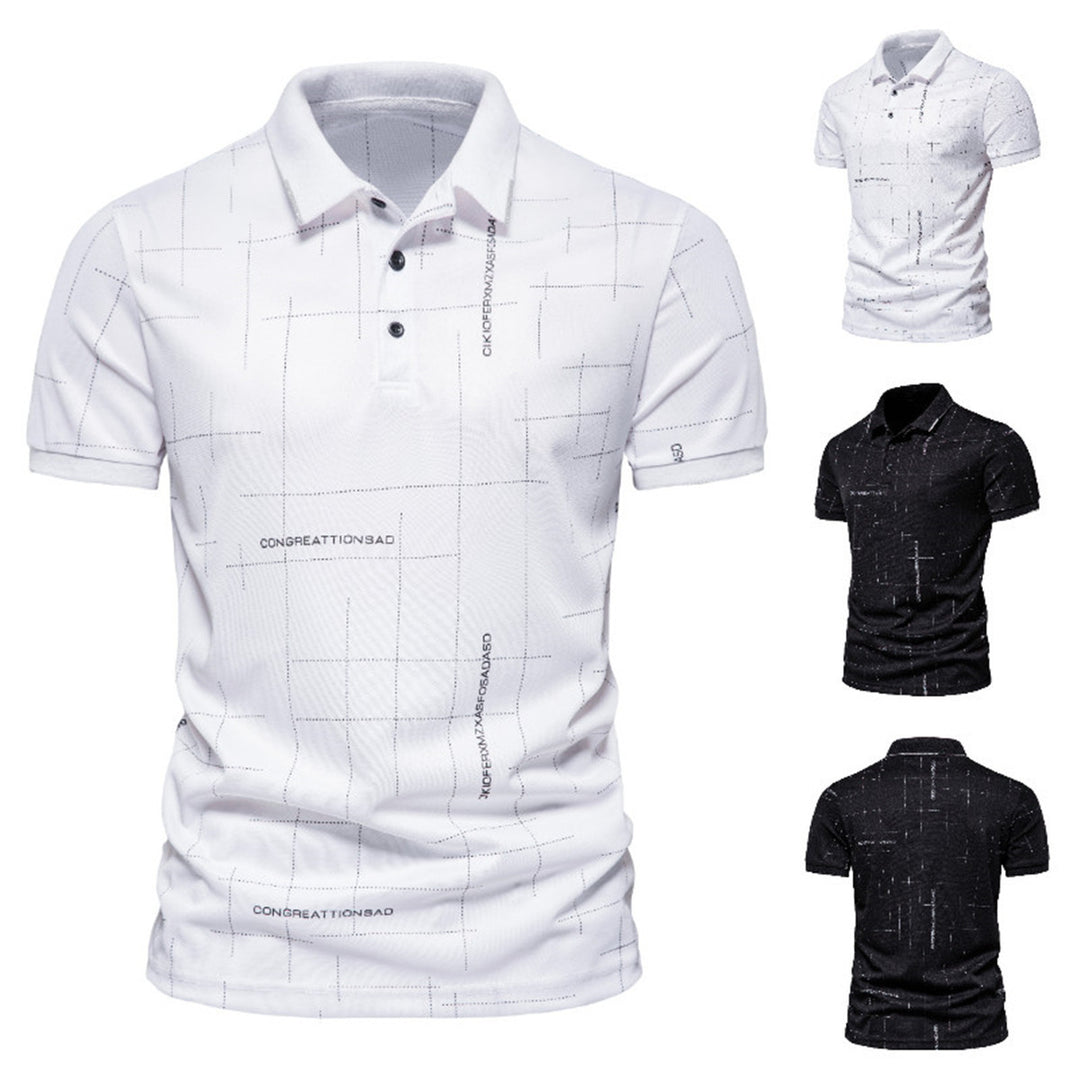 Herren Poloshirt mit modernem grafischen Druck und atmungsaktiven Eigenschaften Echoarchiv