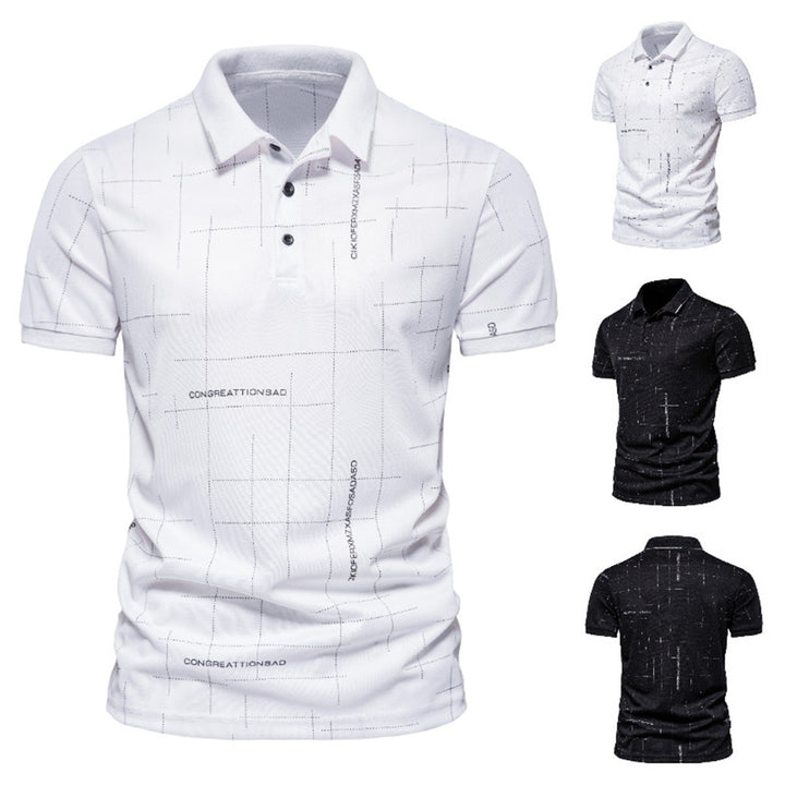 Herren Poloshirt mit modernem grafischen Druck und atmungsaktiven Eigenschaften Echoarchiv