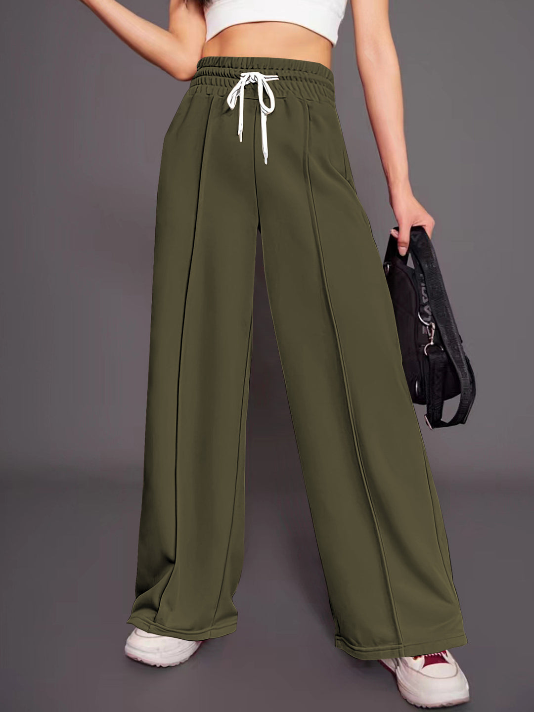 Damen Lässige weite Sweatpants mit verstellbarem Bund Echo Archiv
