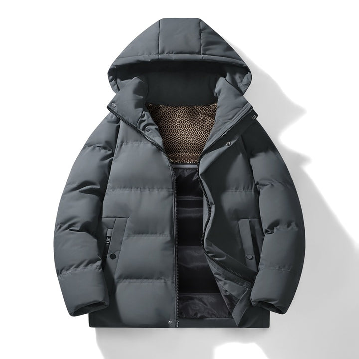 Herren Wattierte Kapuzen‑Thermo‑Steppjacke mit winddichter Hülle & versteckter Druckknopfblende Echoarchiv
