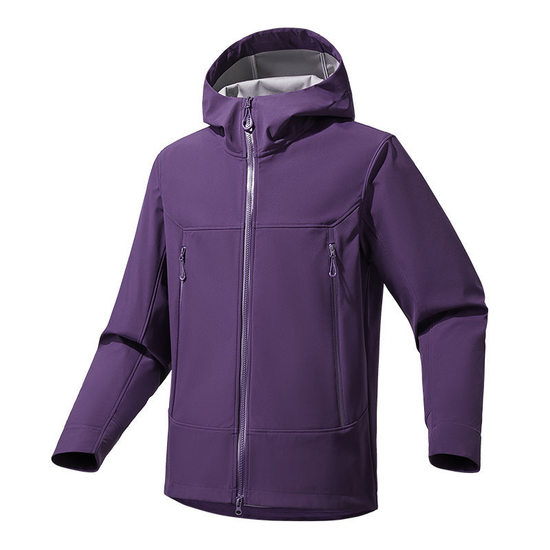 Herren Softshell‑Kapuzenjacke mit Stretch, wind- und wasserabweisender Membran und Zwei‑Wege‑Reißverschluss Echo Archiv