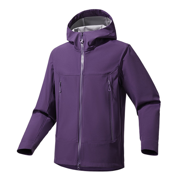 Herren Softshell‑Kapuzenjacke mit Stretch, wind- und wasserabweisender Membran und Zwei‑Wege‑Reißverschluss Echo Archiv
