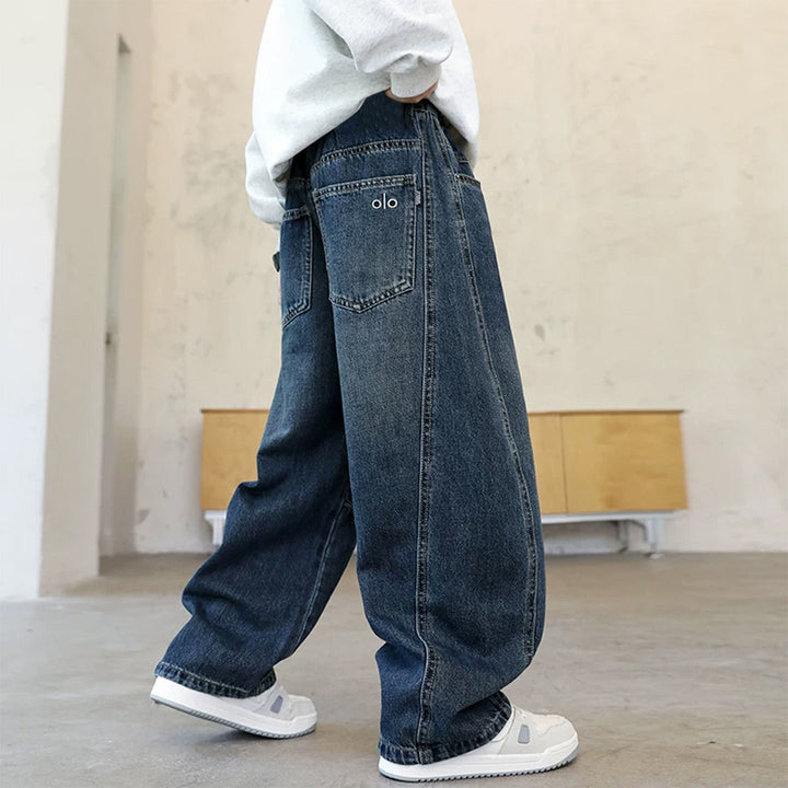 Damen lässige weite Denim-Hosen Echo Archiv