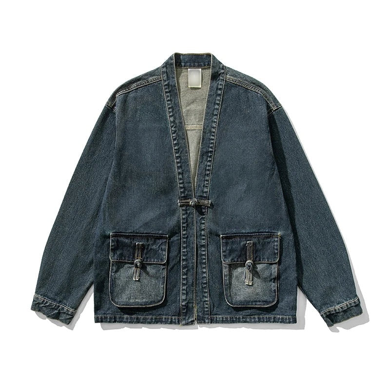 Damen Modische Denim Jacke mit Taschen – Denévia