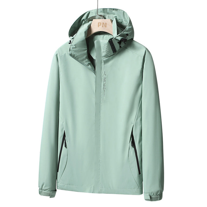 Herren Wasserdichte Softshell-Jacke mit Kapuze, Reißverschluss-Taschen und verstellbaren Bündchen Echoarchiv