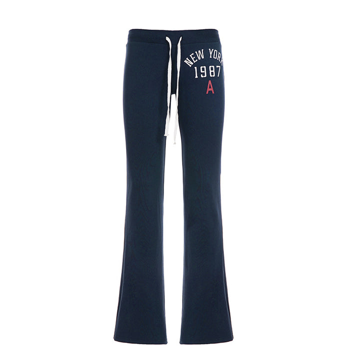 Damen nan weiche Flared-Jogginghose mit Kordelzug, Eingrifftaschen und auffälligem Love-Print Echo Archiv