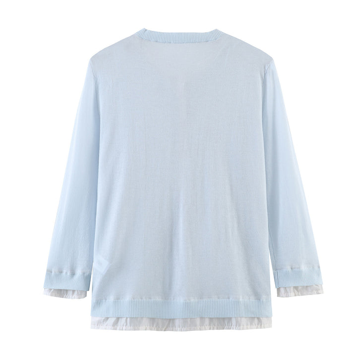 Damen Feinstrick-Cardigan mit eingearbeitetem Blusenbesatz und Knopfverschluss Echo Archiv