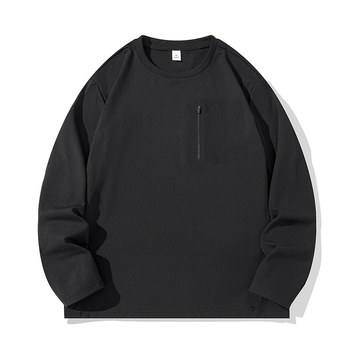 Unisex Oversize Langarm‑Sweatshirt mit Brustreißverschlusstasche und Rundhalsausschnitt Echoarchiv