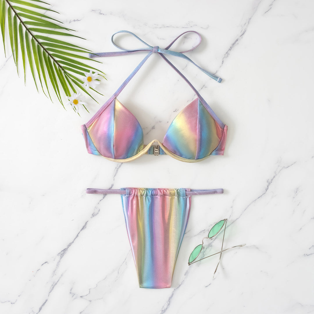 Damen Holographischer Triangel-Bikini Echo Archiv