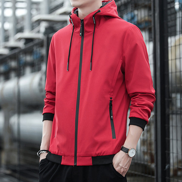 Herren Urbaner Softshell-Hoodie mit getapten Nähten, verstellbarer Kapuze und Zipper-Taschen Echoarchiv