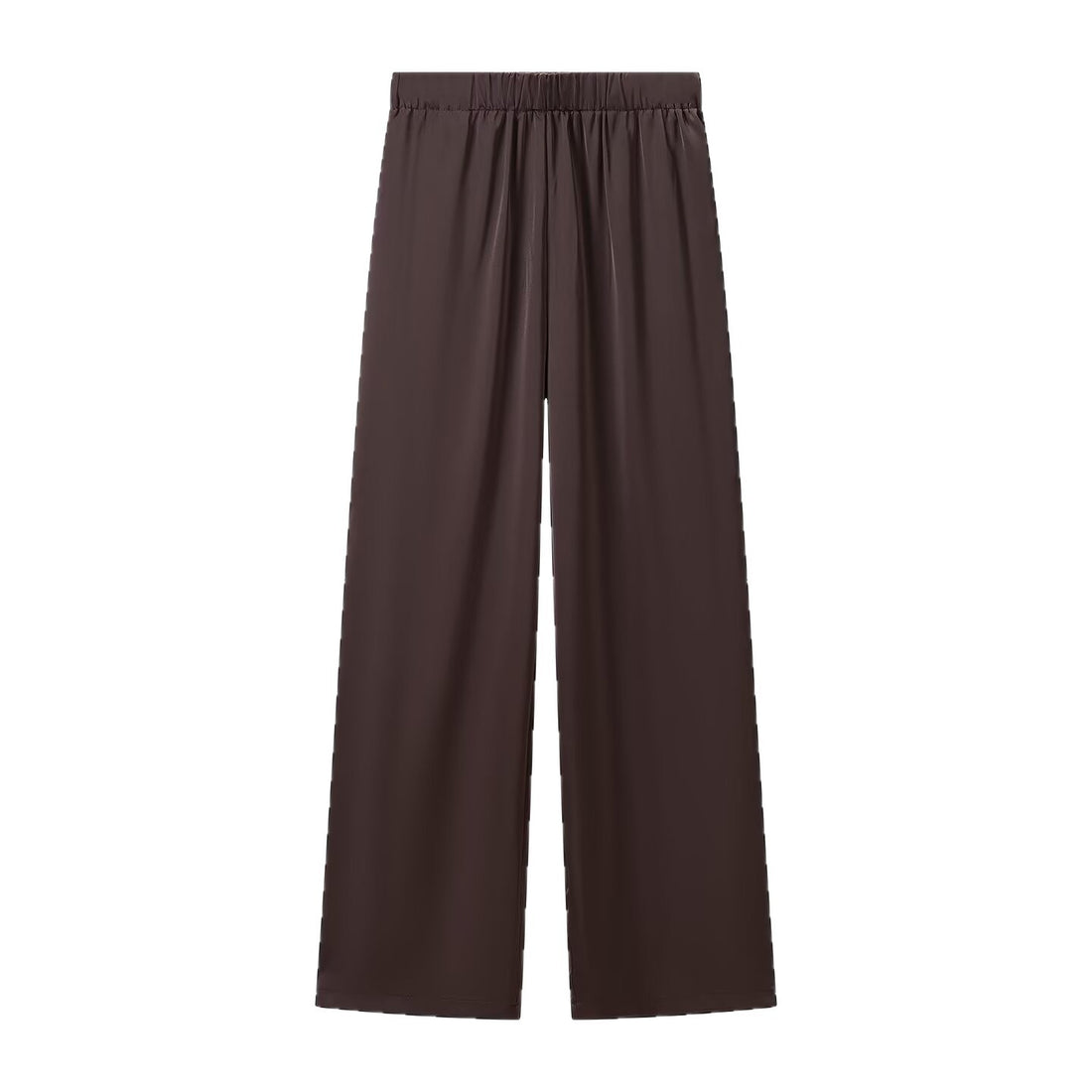 Damen Weite Palazzohose mit elastischem Bund und fließender Satin‑Optik Echoarchiv