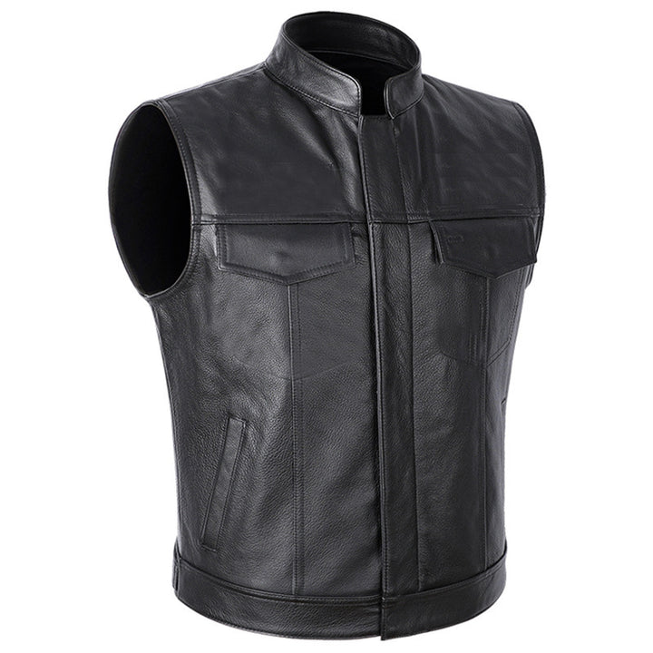 Herren Motorrad-Lederweste mit praktischen Taschen und modernem Design Echoarchiv
