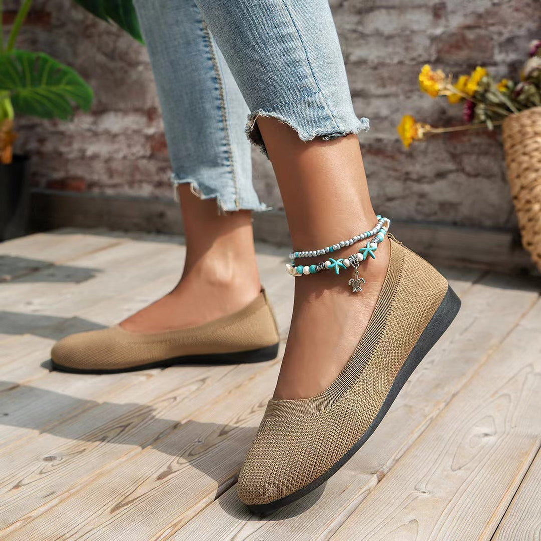 Damen bequeme Ballerinas aus elastischem Gewebe mit formschöner Sohle Echoarchiv