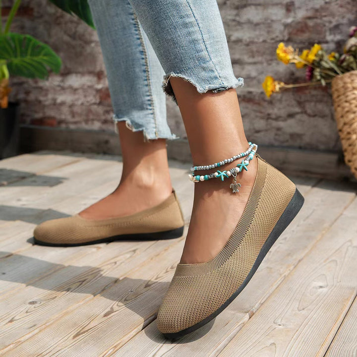 Damen bequeme Ballerinas aus elastischem Gewebe mit formschöner Sohle Echoarchiv