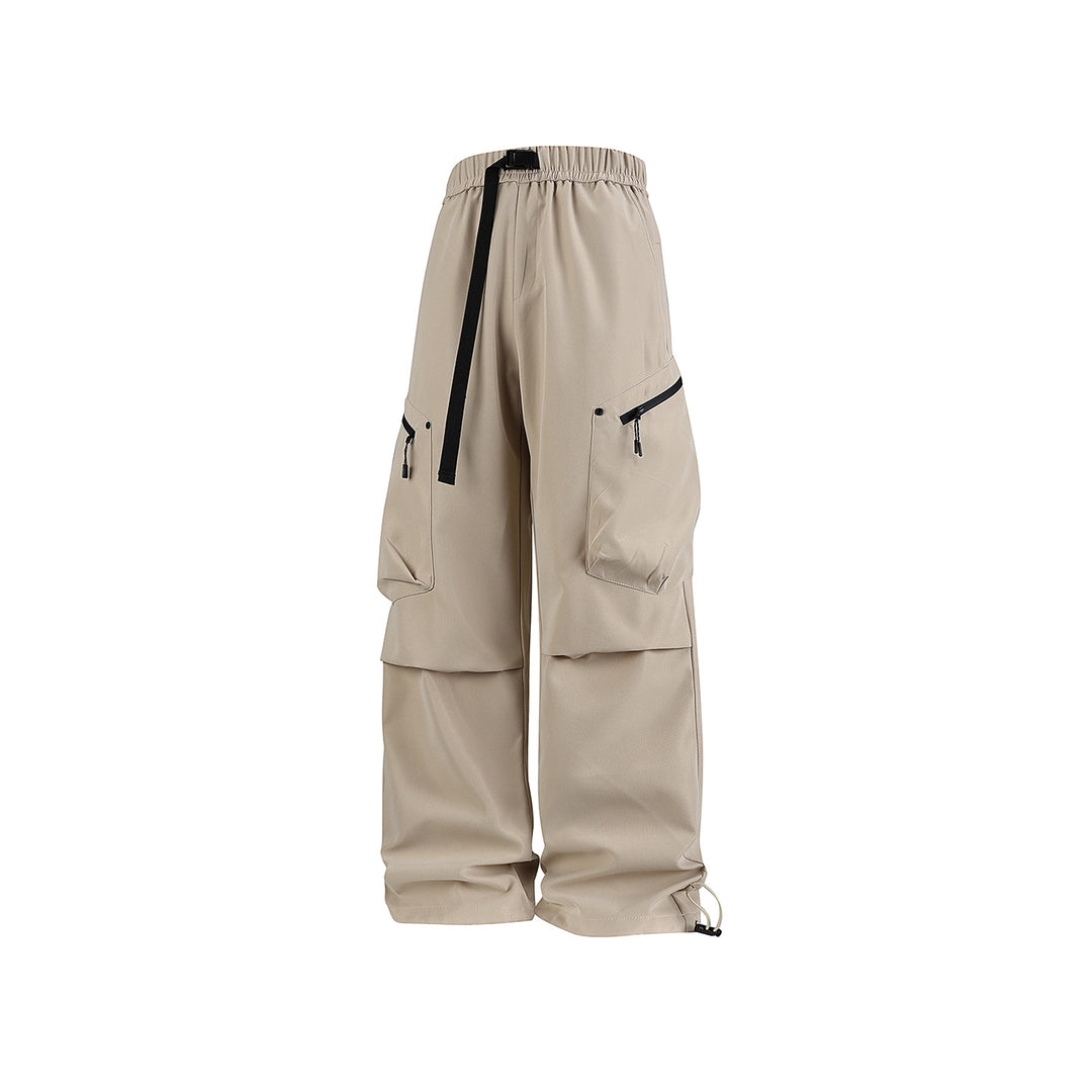 Herren Weite Utility‑Cargohose mit elastischem Bund, Reißverschluss‑Taschen und verstellbarem Saum Echo Archiv
