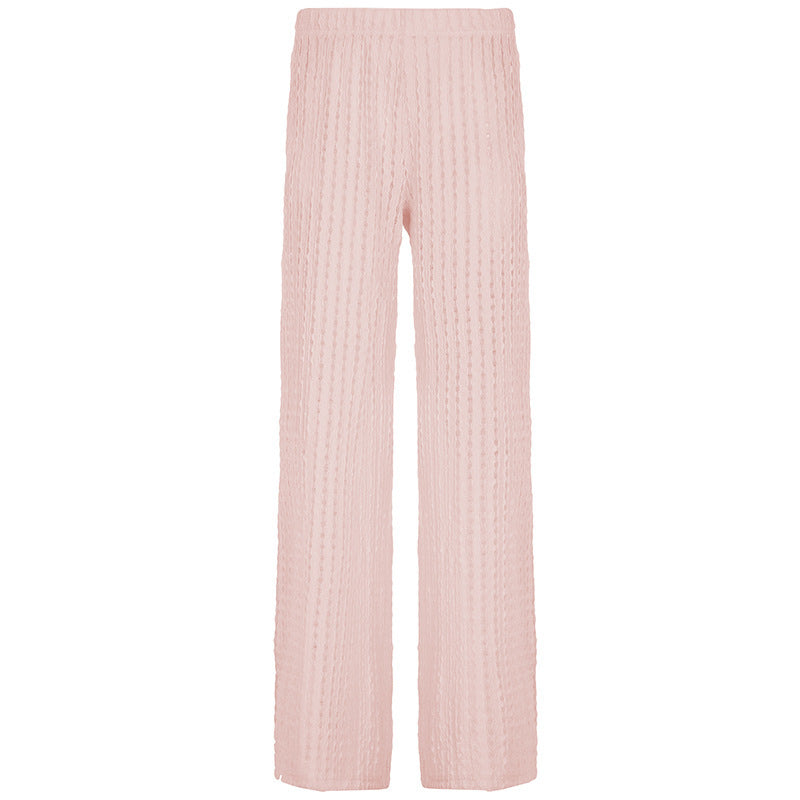 Damen Weite Faltenhose mit elastischem Bund und Strukturdesign Echo Archiv