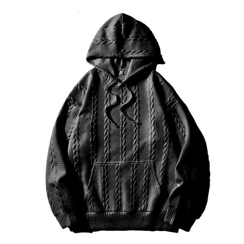 Herren Kapuzenpullover mit strukturiertem Muster Echoarchiv