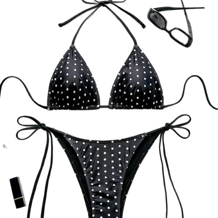 Damen Triangel-Bikini mit verspieltem Punktenmuster und verstellbarem Bund Echo Archiv