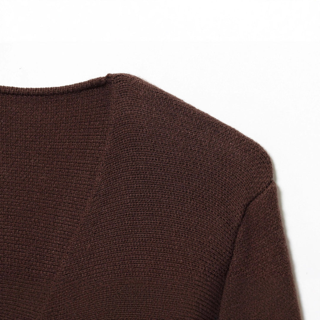 Damen taillierte Strickjacke mit tiefem V-Ausschnitt, Bindegürtel und kastigen Ärmeln – Veloura