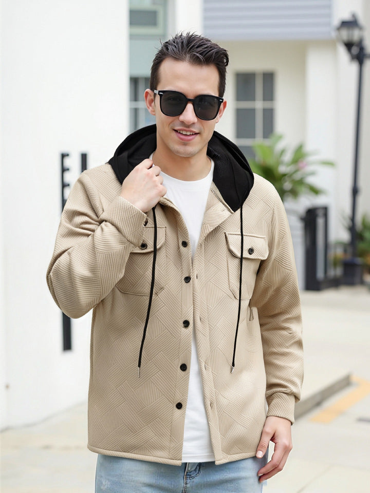 Herren modische Hybrid-Jacke mit abnehmbarer Kapuze und praktischen Taschen Echoarchiv