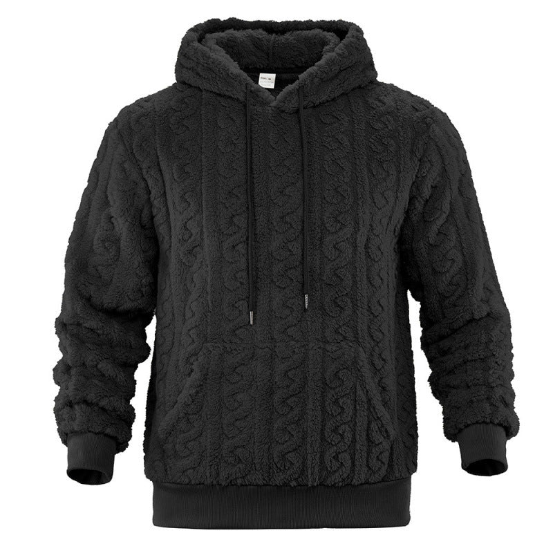 Unisex Kuscheliger Teddy-Hoodie mit Zopfstrick-Optik und Kängurutasche Echo Archiv
