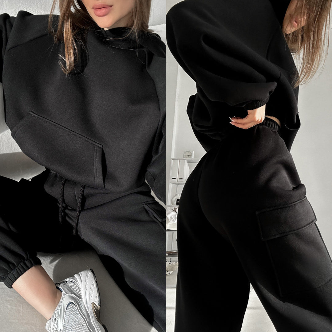Damen nan oversized Kapuzenpullover-Set mit Cargo-Jogginghose Echo Archiv