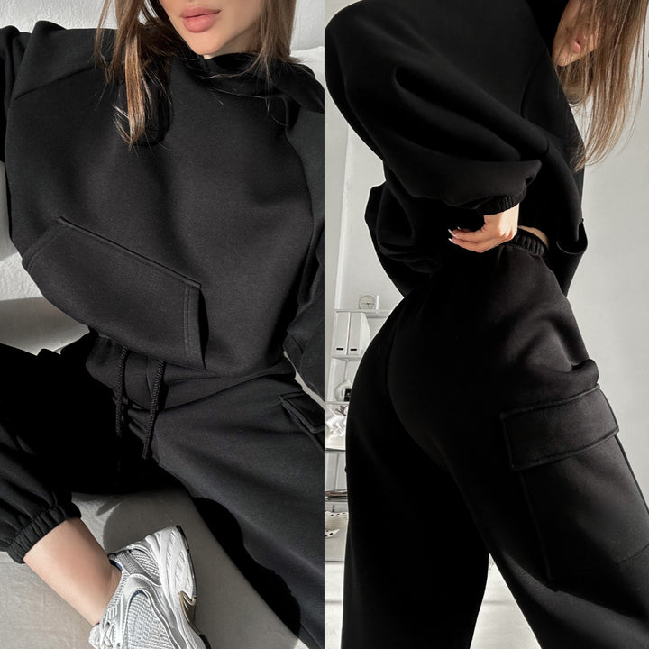Damen nan oversized Kapuzenpullover-Set mit Cargo-Jogginghose Echo Archiv