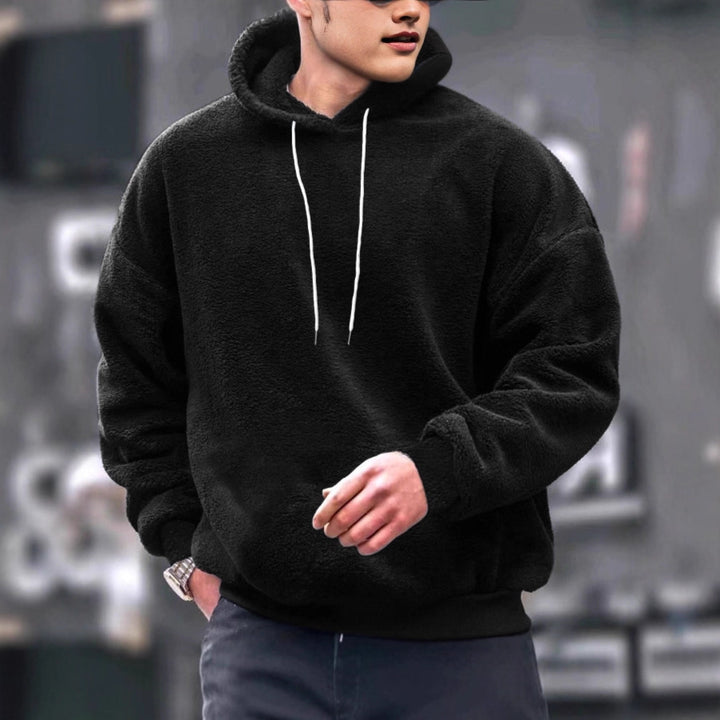 Herren kuscheliger Fleece-Hoodie mit sportivem Schnitt und verstellbarem Kordelzug Echoarchiv